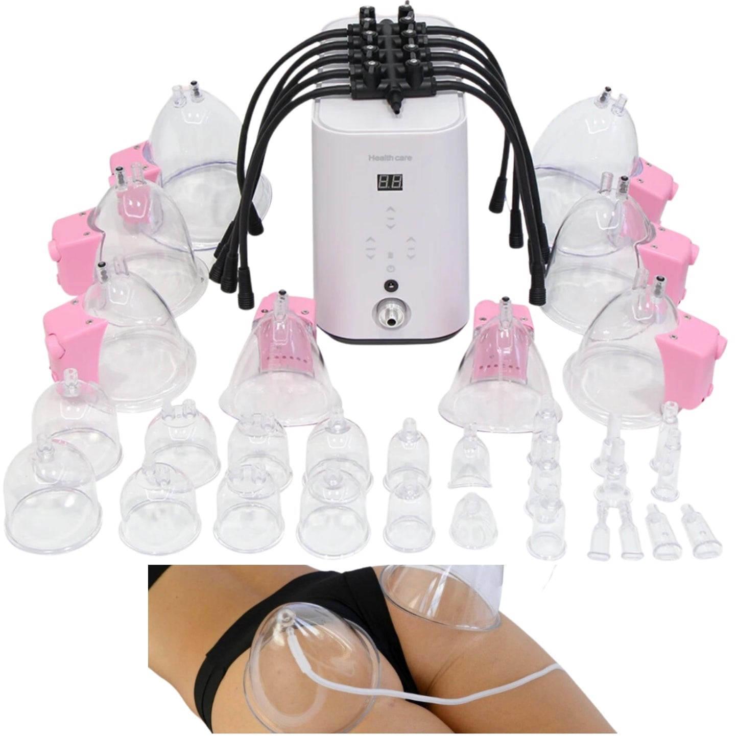 MAQUINA 32 COPAS SUCCION GLUTEOS SENOS CELULITIS