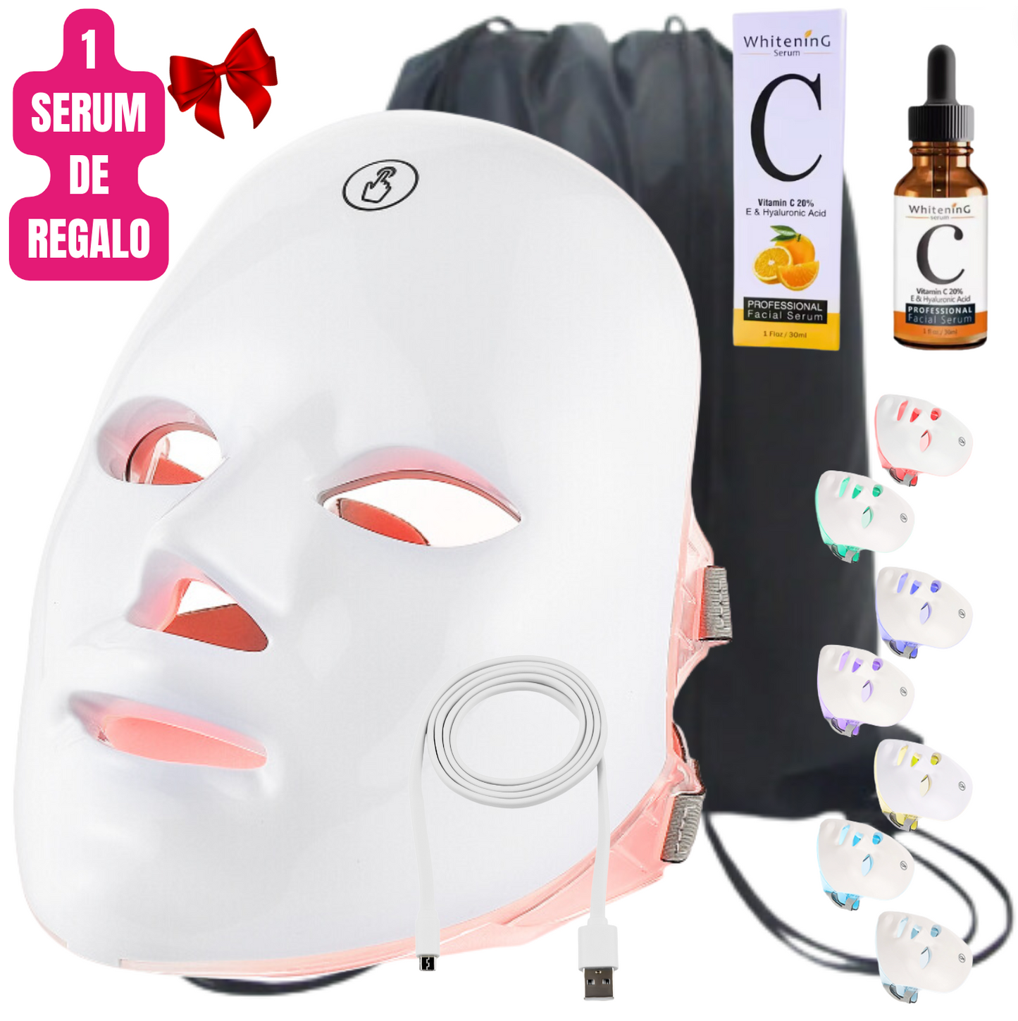 KIT MASCARA LED + 1 SERUM VITAMINA C + BOLSO