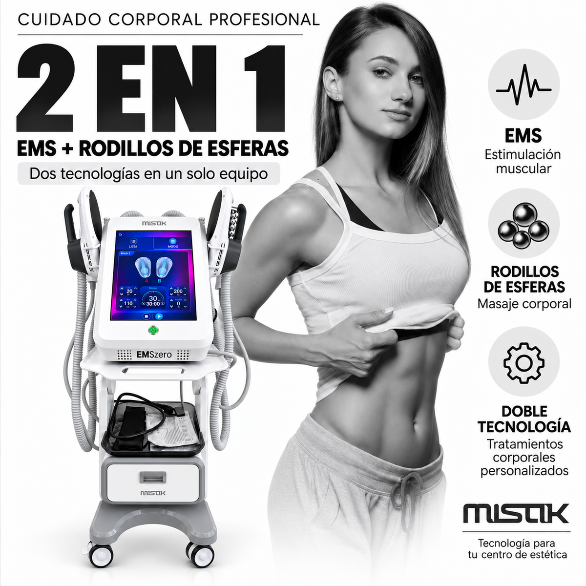 DUO BODY MAGNETIC & RF: Tecnología EMS y rodillos para cuidado corporal profesional