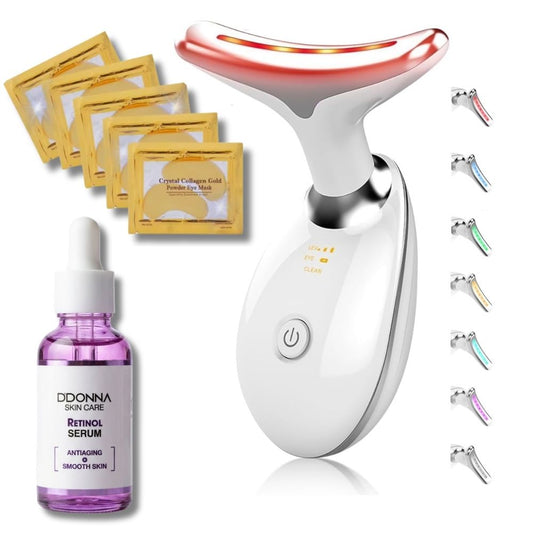 MASAJEADOR 7 COLORES FACIAL ANTIARRUGAS + SERUM RETINOL + PARCHES